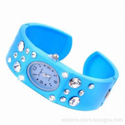 Fashion Alloy/Rhinestone Bangle Style Wrist Jewelry Watch